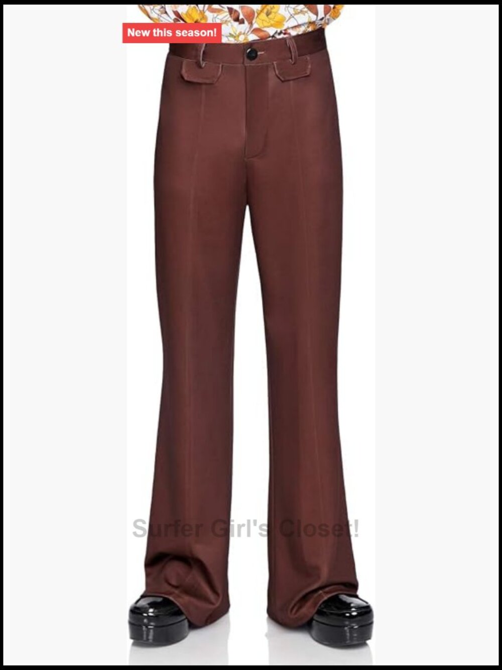 Leg Avenue Men's Bell Bottom Disco 70s Pants Costume Flare